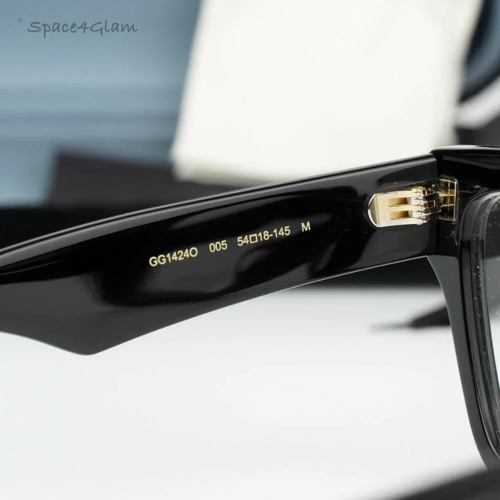 Gucci Women Eyeglasses Black Demo Cat Eye GG1424O 005 BRAND NEW